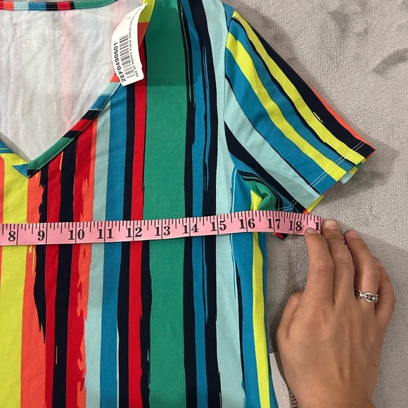 Soft surroundings v neck shift stripe dress - Picture 7 of 12